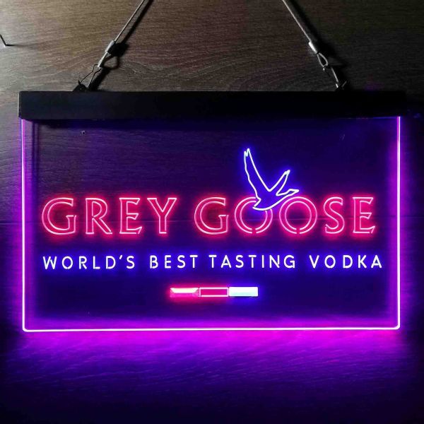 Grey Goose Best Vodka Dual LED Neon Light Sign